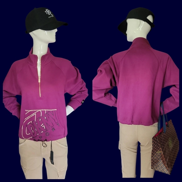 DKNY Purple Sweatshirt with Zipper - Picture 1 of 1
